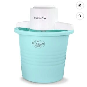 Nostalgia Ice Cream Maker in Aqua and White